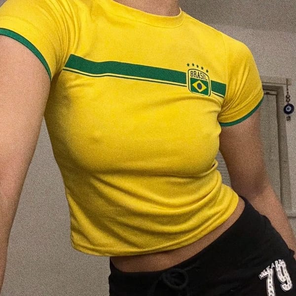 2024 Summer European and American New Women's Short Top T-shirt Retro Leisure Sports Short Sleeve Street Slim Fit T-shirt