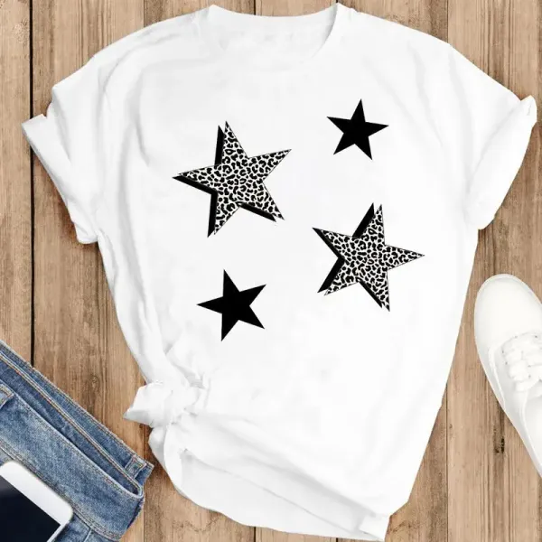 New Women's Large Size Round Neck Casual Loose Fashion T-shirt Graphic T Shirts Gothic  Shirts for Women  Harajuku  Y2k Tops