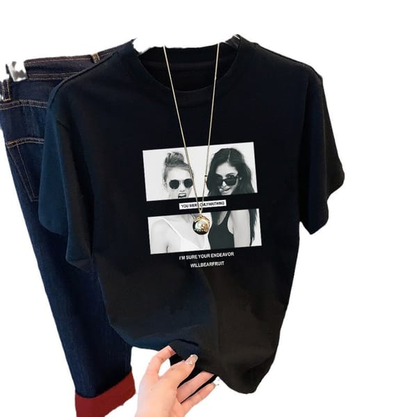 2024 new cotton short sleeve T-shirt women's fashion versatile age-reducing thin white top base shirt