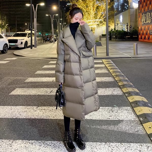 Down Jacket Women's Clothing 2023 Winter New Lapel White duck down Korean Fashion Thicken Coat Female Warm Long Parkas Overcoat