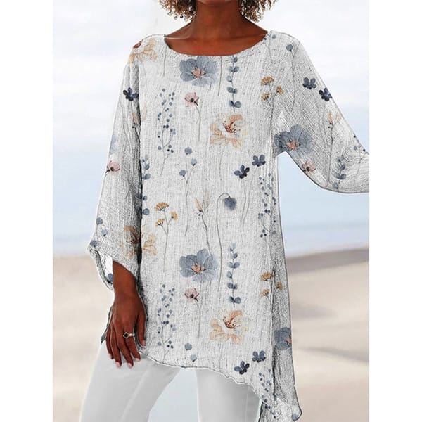 Autumn and Winter New Simplicity Versatile Commuter Women's Clothing Fashion Printed Round Neck Long Sleeve Oversize Pullover