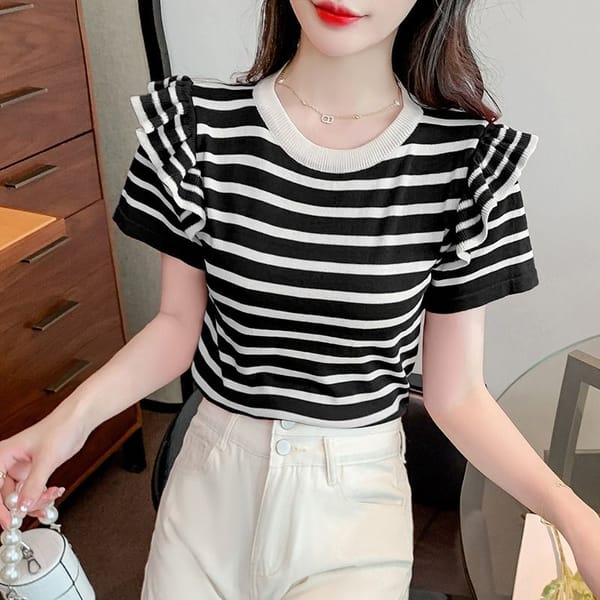 2023 Summer New Casual Loose Spliced Pullover Short Sleeve Round Neck Top Simple and Versatile Fashion Commuter Women's T-shirt
