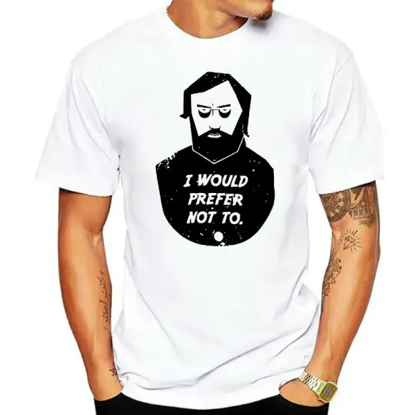 I'd rather not wear vintage casual street wear trendy summer men's and women's all-purpose crew-neck short-sleeved T-shirts