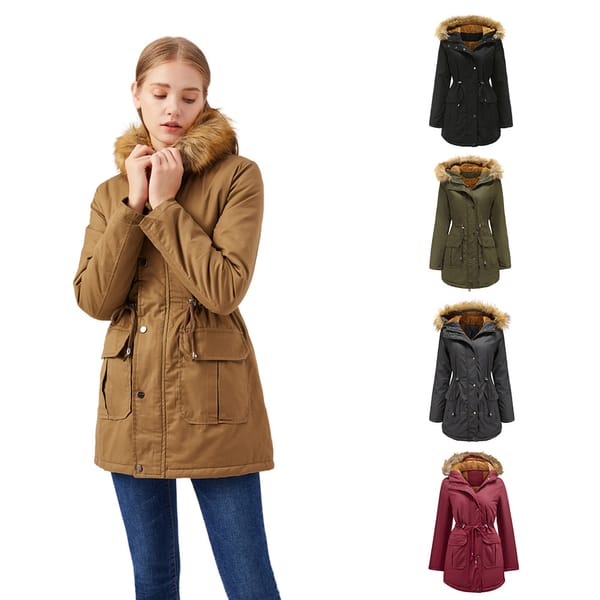 Winter Clothes Women's Winter Jacket Fur Coat Woman Clothing Fur Collar Parkas Long Padding Faux Fur Lining Warm Thick Jacket