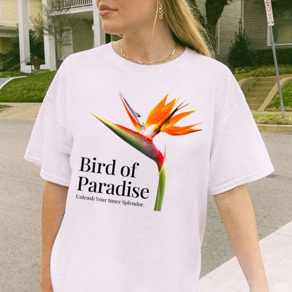Bird of Paradise 90s Tees Aesthetic Tshirt Women's Fitted Tee Unisex Tops Trendy Top Y2K 90s Shirt Gift for Her Gift for Friend