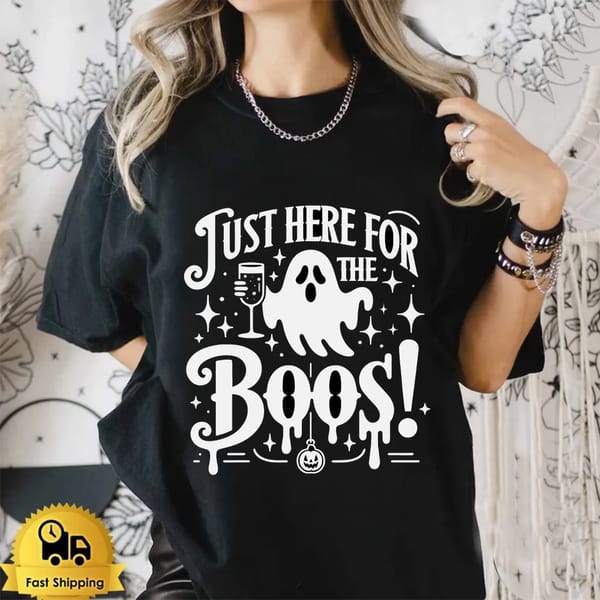 Party Ghost Cartoon Retro Women's Fun Print O-Neck T-Shirt New Summer Casual Versatile Style Plus Size Black Basic T-Shirt