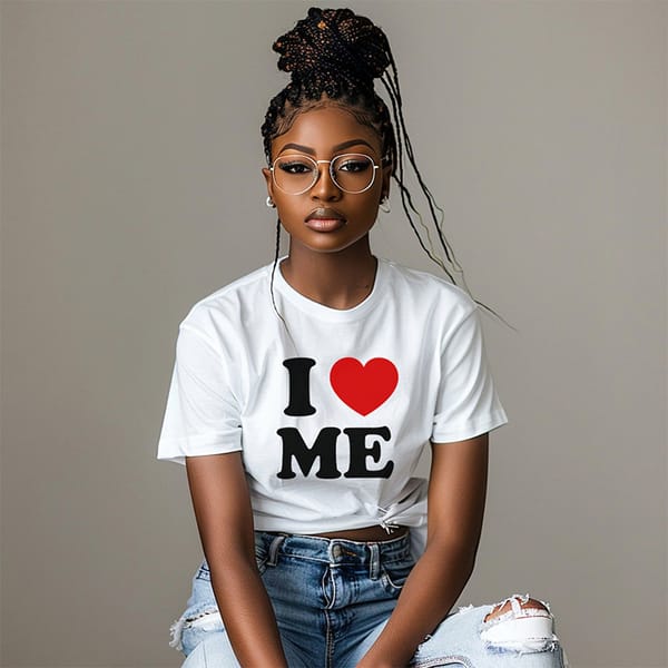 I Love Heart Me Funny Letter Print Women's T Shirt Cotton Trendy Graphic Tee 90s Grunge Gothic Clothes Vintage T-shirt Female