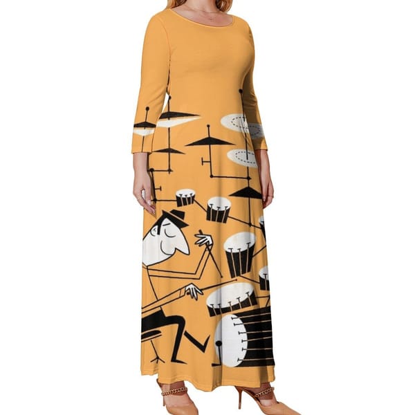 Play that beat Long Sleeved Dress women's clothing korea stylish Elegant gowns Woman clothing