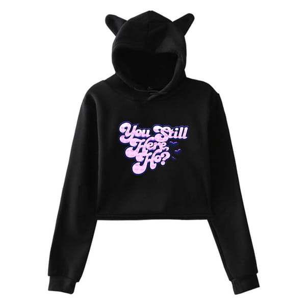 Flo Milli You Still Here Ho Album Merch Pullover Cat Ears Hoodie Long Sleeve Crop Top Streetwear Women's Clothes
