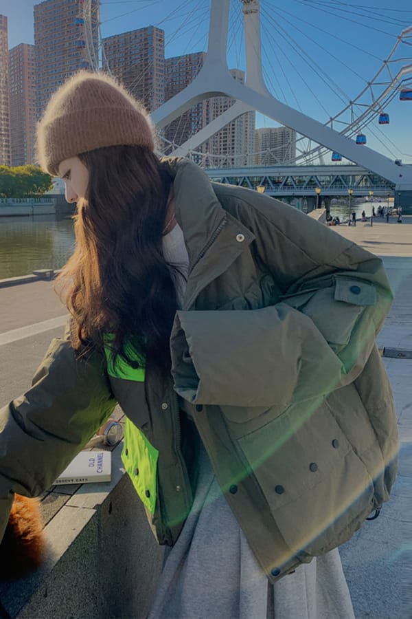 White Duck Down Coat Women's Winter Warm Jacket Fashion Reflective Strip Down Jackets Loose Large Size Winter Clothing Coats