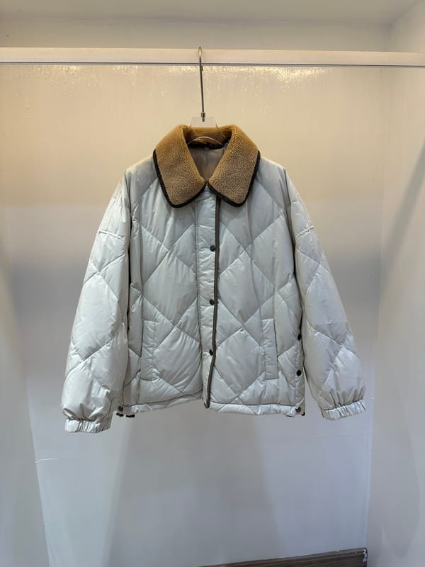 Women's Clothing High quality color block lapel down jacket Winter New  020