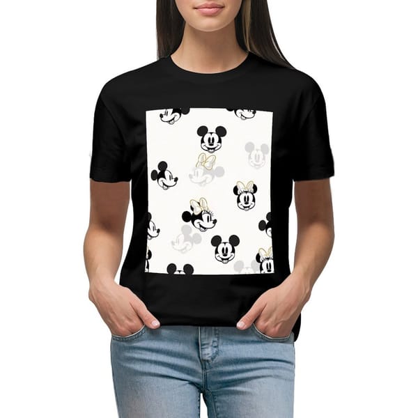 Fashion Disney Mickey Mouse T-shirt Y2k Women's Clothing Summer Casual Kawaii T Shirts Clothes