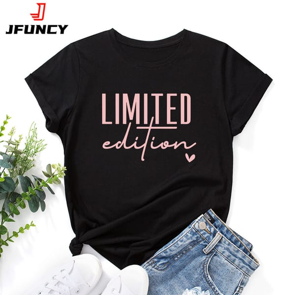 JFUNCY Oversized Woman T-shirts Summer Cotton Tees Women Clothing Women's Tshirt Female Short Sleeve Tops 2024 Graphic T Shirts