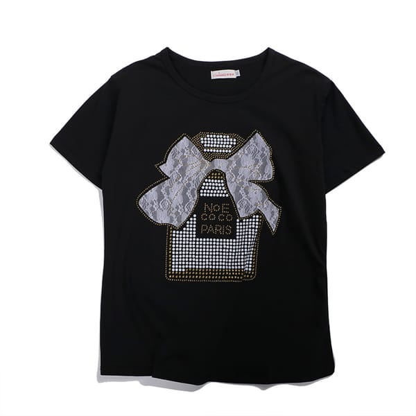 Korean Version Loose And Thin Diamond-studded Short-sleeved Women's T-shirt Summer Fashion Cartoon Casual All-match Top Tees