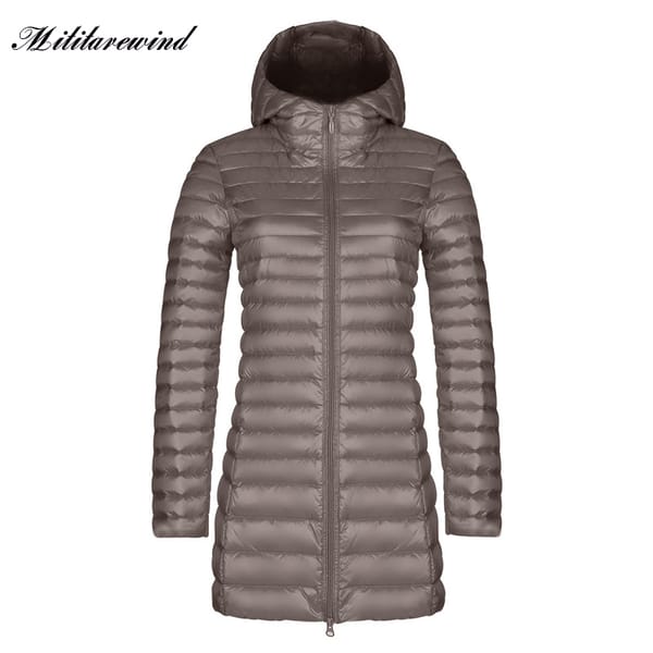 Fashion Lightweight Slim Down Coats Women Warm Autumn Winter Solid Hooded Zipper White Duck Down Casual Women's Clothing Jackets
