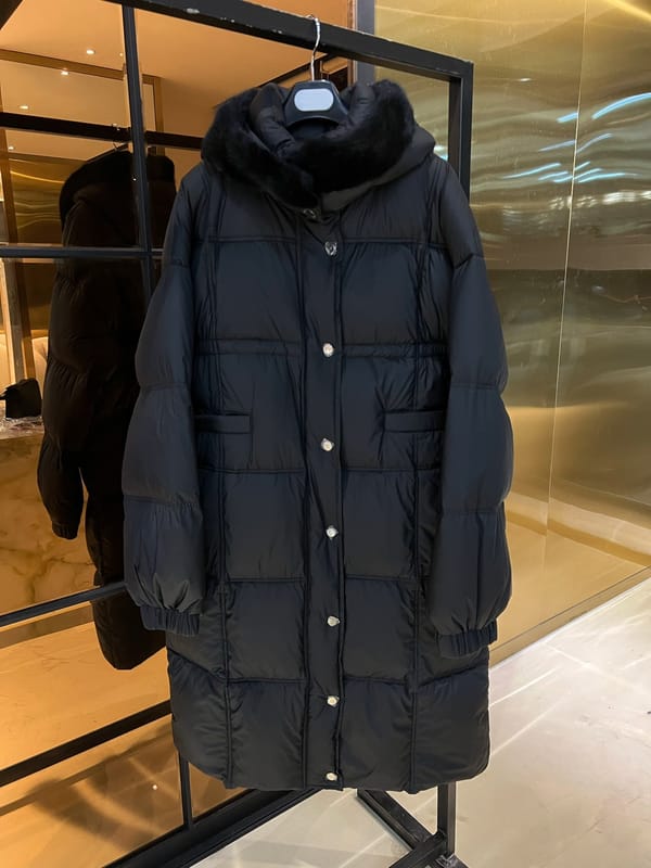 Women's Clothing High quality warm mink collar hooded down jacket Winter New