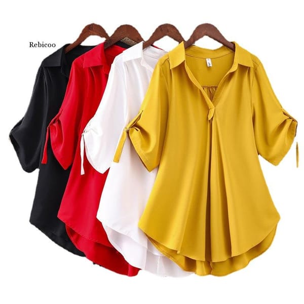 Tops Women's Loose Large Chiffon Shirt Women's Fashion Versatile Top Clothes Harajuku Tops Vintage Clothes