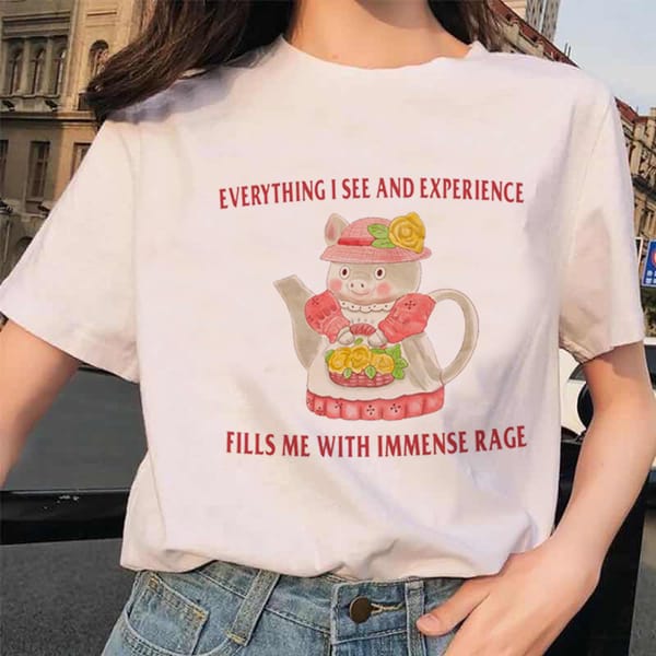 Sweet Clothing Casual Women's Printing Trend Short Sleeved Summer Women's Printing T-Shirt Cute Pig Pattern Basic Top T-Shirt.