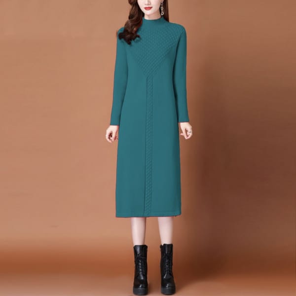 2023 New Fashion Solid Color Dress Women's Autumn/Winter Luxury Cashmere Dress Korean Version Loose Fit Casual Sweater Vestidos