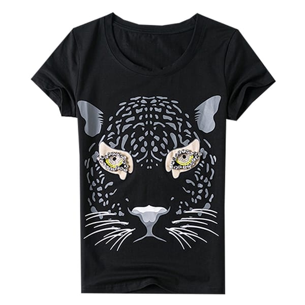 Women's t-shirt cotton short-sleeved T-shirt tiger head pattern wild Slim summer leisure fashion Hot high quality X016