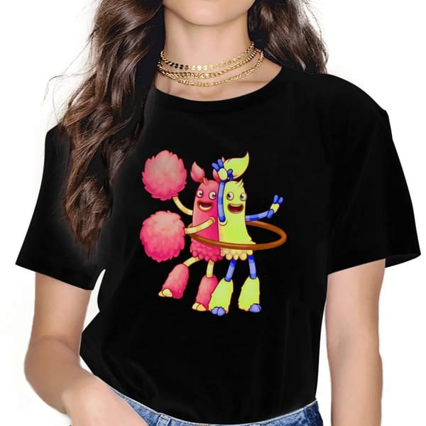 Game My Singing Monsters Hoola And Pompom T Shirt Vintage Homme Women's Polyester Tshirt O-Neck