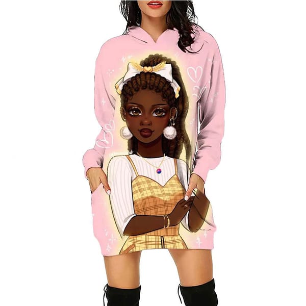 New 3D Cartoon Portrait Fashion Hoodie Dress Daily Hoodie Long Sleeve Hoodie Autumn/Winter Loose Women's