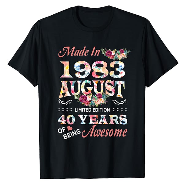 1983 Women's T-Shirts Retro Streetwear Tees Summer Casual Limited Edition aesthetics Tee High Quality Y2K black women's tee Tops