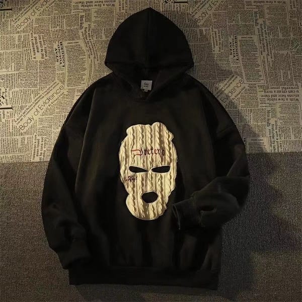 Cotton American trendy hip-hop face cover printed men's and women's loose fitting couple hoodie streetwear  oversized hoodie Y2K