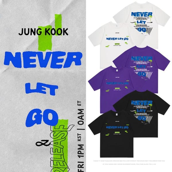 Summer T-shirt Casual Vintage Women's Cotton Top Kpop Never Let Go pattern Couple fashion O-neck short-sleeved clothing