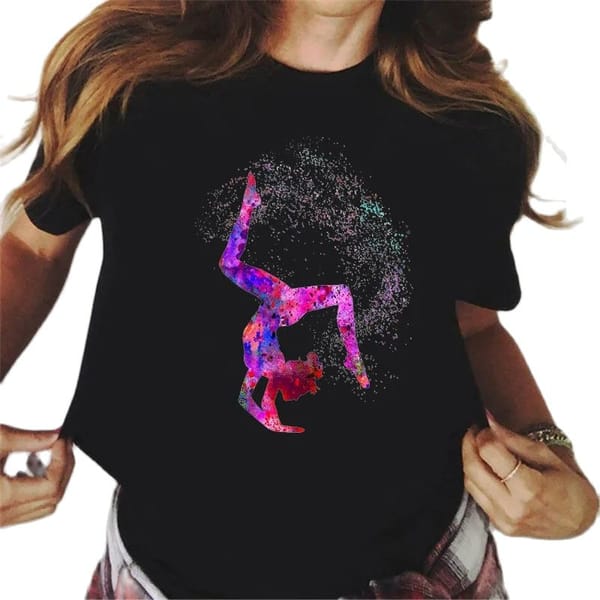 Men's / Women's New Colorful Dance Body Crew-neck Loose Short-sleeved T-shirt Fitness Dance Graphic T Shirts Aesthetic Clothes