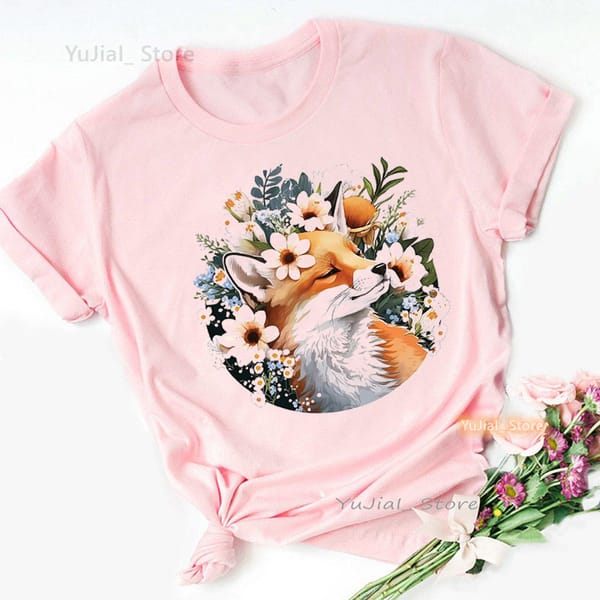 Corgi Mom Flowers Graphic Print Pink T Shirt Girls German Shorthaired/Pug/Yorkie Dog Tshirt Women'S Clothing T-Shirt Femme