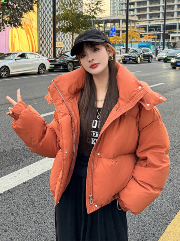 Winter Jackets Woman Thick Warm Short  Down Coats Casual Loose Hooded Autumn Winter Warm Outwear 90 White Duck Women's Clothing