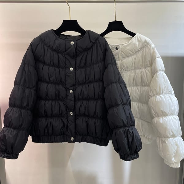 Women's Clothing High quality rough lotus stitching three-dimensional rolled sleeves down jacket Winter New  NO.3