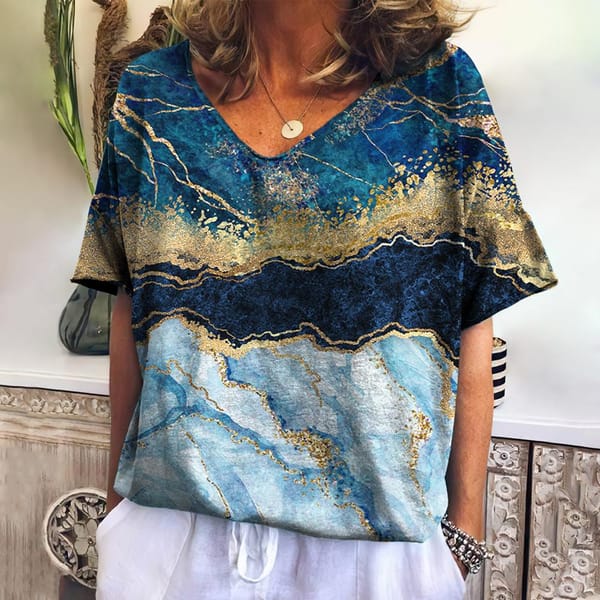Summer Women's T-shirt Streetwear V-neck Short Sleeve Female Clothing Texture Fashion Casual Tee Loose Harajuku Tshirt For Women