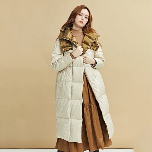 2022 Winter New Women's Long Down Jacket Loose Solid Color Korean Style Fashion Warm Hooded Coat Elegant Lady Clothing