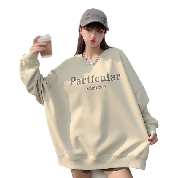 Women's Casual Hoodie Sweatshirts Clothing Vintage Autumn Winter O Neck Letter Print Lazy Style Long Sleeves Pullover Hoodie