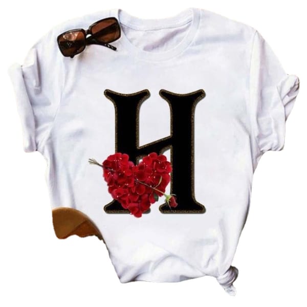 Spring Summer Women's Short Sleeve T-shirt Fun Letter Flower Print Tops Oversized T Shirt Kawaii Y2k Tops  Aesthetic Clothes Tee