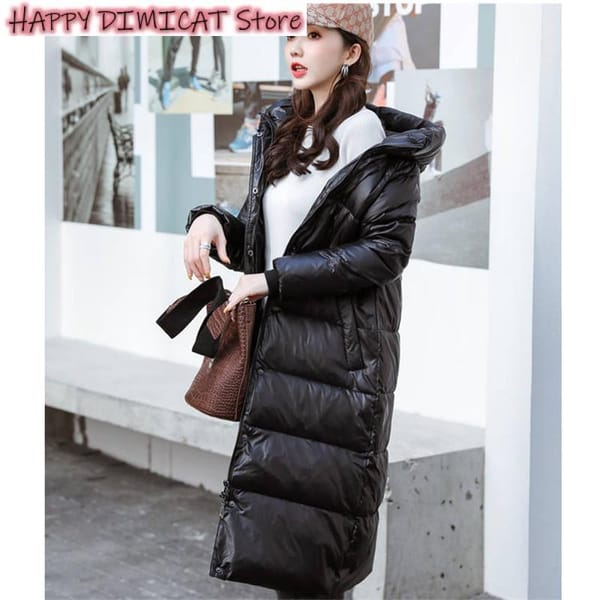 Women's Down Cotton Jackets New Winter Clothing Long Parkas Slim Hooded Warm Winter Coats Female Black Overcoats
