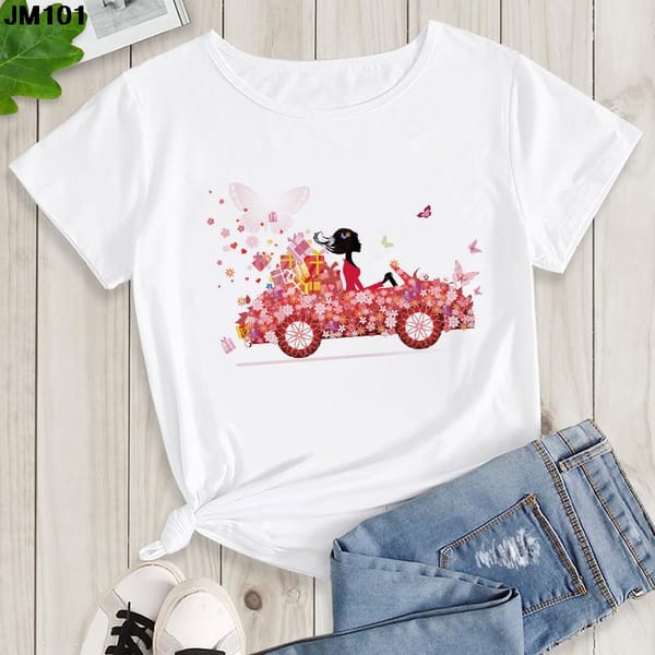 Harajuku Women's Kawaii Girl Printing Tshirt Fashion Aesthetic Short sleeve T shirt Summer Casual Comfortable White Tops T-shirt