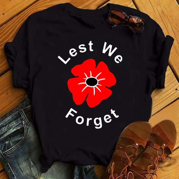 Red Poppy Heart Women's T-shirt Casual T-shirt Aesthetic T-shirt Printed Casual Short Sleeve Streetwear Women's Top T-shirt