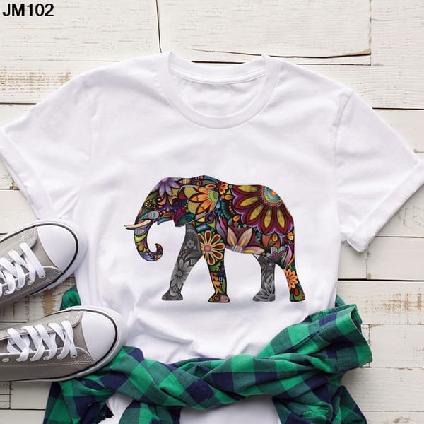 Summer Style Art Animal Print Female T-shirt Harajuku Gothic Women's White Tops Tee Fashion Streetwear Short Sleeve Woman Tshirt