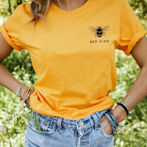Bee Kind cute bee Graphic Printed New Arrival Women's Summer Funny 100%Cotton T-Shirt be kind pullover outfits Kindness shirts