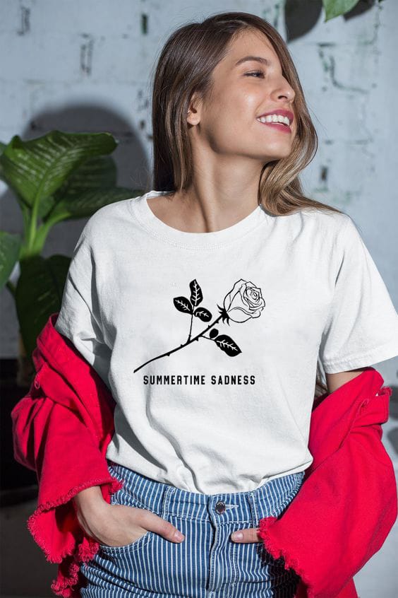Summertime Sadness New Arrival Letter Graphic Printing Women's Summer Funny T-Shirt Girls Life Shirt Girl Power Tops Tee