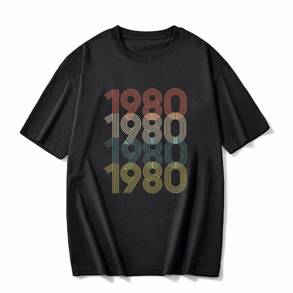 Birthday Short-sleeved T-shirt Digital Print 1980-1989 Pattern Birthday Gift for Men and Women's Tops Europe and United States