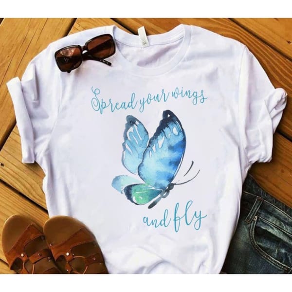 Men's and Women's Short Sleeve Modal T-shirt Awesome Butterfly T-shirt Aesthetic  Vintage Clothes  Women Clothing  Harajuku