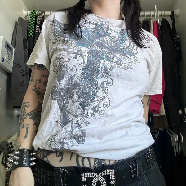Lairauiy Women's Y2K Vintage Halloween Short Sleeve T-Shirts Skull Print Crew Neck T shirts Summer Loose Fit Tops Streetwear