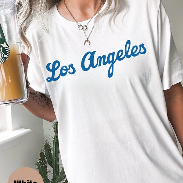 Los Angeles Letters Printed Women's T-shirt Cotton Short Sleeve Summer Fashion Graphic Tee Pure Cotton High Quality T-shirt