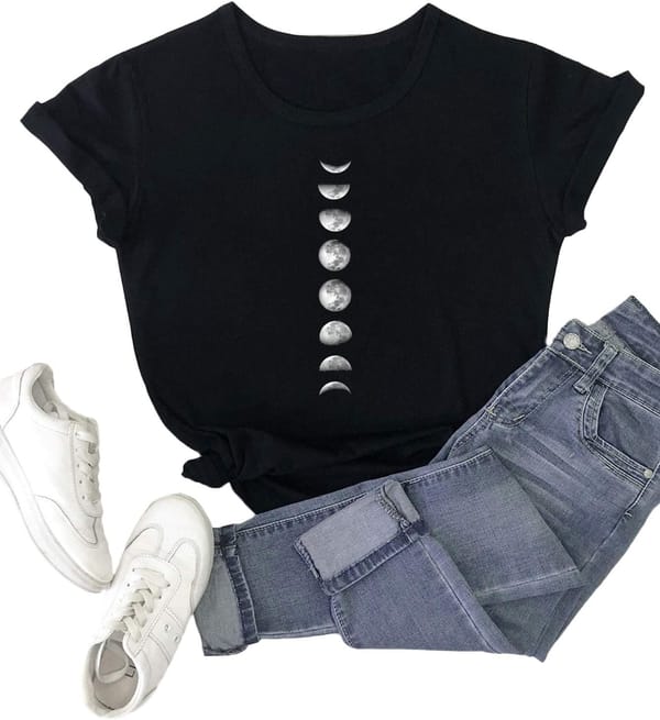 Graphic Print Crewneck Short Sleeve T Shirts Top SweatyRocks Women's Cute Tee