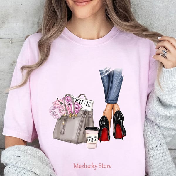 Urban Beauty Printed Pattern Round Neck Women's T-shirt, Versatile Fashion Brand 2024 New Edition