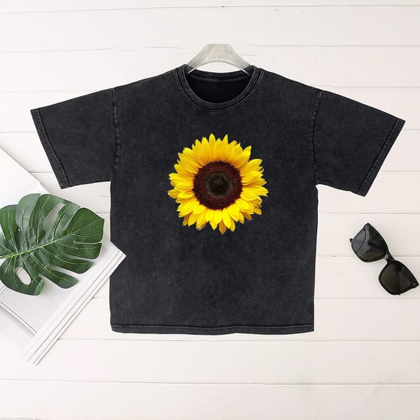 Seeyoushy Sunflower Summer New Fashion Trend Women's T-shirt Y2K Aesthetic Top Floral Print Women's Clothing Camisetas De Mujer